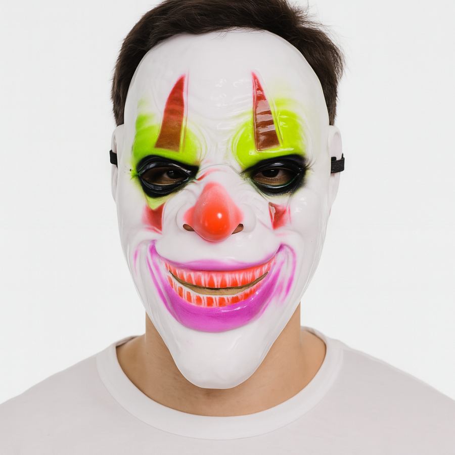 Infuriating Smile Psycho Clown Themed Joker Mask