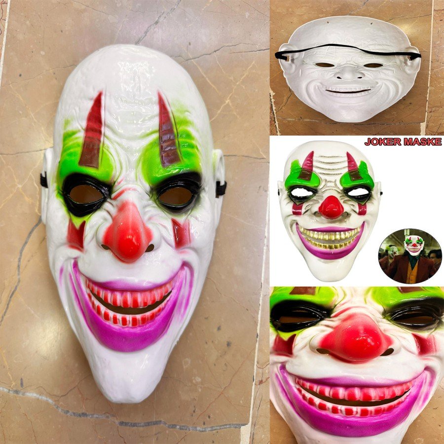 Infuriating Smile Psycho Clown Themed Joker Mask