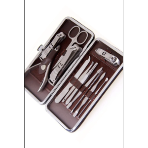 Manicure Set of 12 with Leather Bag
