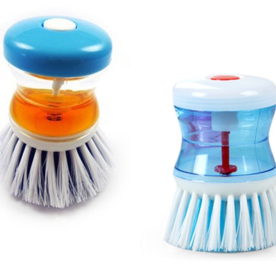 Dish Brush with Detergent Chamber
