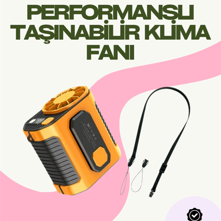 Turbo Portable Fan with Digital Display – USB Type-C, 3 Cooling Modes