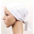 Seamless Tied Hijab Bonnet - Tied Bandana White 5 Pieces
