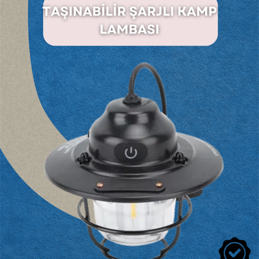 Stylish LED Lantern for Outdoor – 4400mAh Battery, IPX4 Waterproof, Hangable
