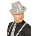 Disco Star Silver Sequined Fedora Hat Adult Size Disco Star Silver Sequined Fedora Hat Adult Size
