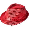 Disco Star Red Sequined Fedora Hat Adult Size Disco Star Red Sequined Fedora Hat Adult Size