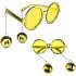 Disco Party Glasses with Ball Earrings Gold Color