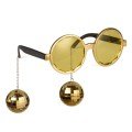 Disco Party Glasses with Ball Earrings Gold Color
