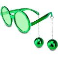Disco Party Glasses with Ball Earrings Green Color Disco Party Glasses with Ball Earrings Green Color