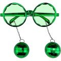 Disco Party Glasses with Ball Earrings Green Color Disco Party Glasses with Ball Earrings Green Color