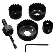 6 PIECES Junction Box Opening Drill Set 32-38-44-54MM & 3/8 HEX WRENCH METAL WOOD PLASTIC HOLE OPENING
