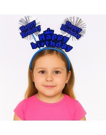 Blue Crown for Birthday Celebration – Party Crown with Sparkly Lettering