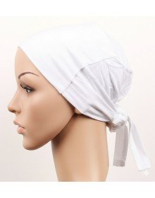Doctor Nurse Cook Surgical Cap Seamless Hospital Cap - Bandana White