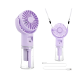 Rotating Water Mist Handheld Fan – 4 Stage Wind, Transparent Water Reservoir, Quiet Operation Rotating Water Mist Handheld Fan – 4 Stage Wind, Transparent Water Reservoir, Quiet Operation