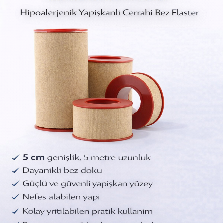 Cloth Patch 5 cm x 5 m Medical Fixation Tape Hypoallergenic Adhesive Surgical Cloth Patch