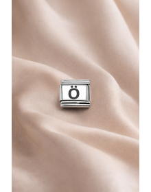 Nomination Compatible Letter Charm “Ö” – Steel Bracelet Accessory, Personalized Letter Module
