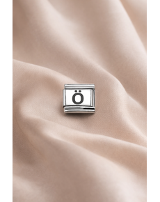Nomination Compatible Letter Charm “Ö” – Steel Bracelet Accessory, Personalized Letter Module