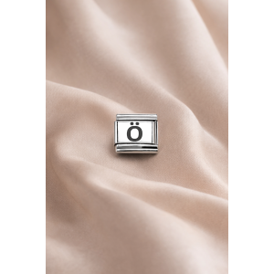Nomination Compatible Letter Charm “Ö” – Steel Bracelet Accessory, Personalized Letter Module