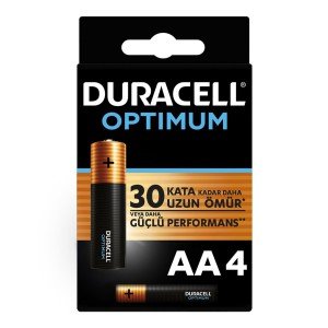 Duracell Optimum Alkaline Battery AA 4'' Pack