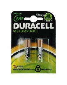 Duracell Rechargeable Slim Pen Batteries 2 AAA 750 mAh