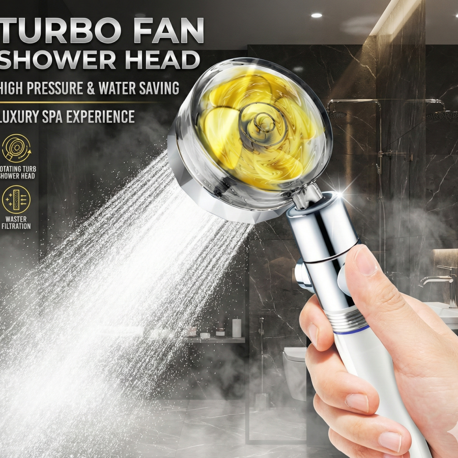 Duş Başlığı Turbo Pervaneli Serinletici Tasarım Duş Başlığı Turbo Pervaneli Serinletici Tasarım