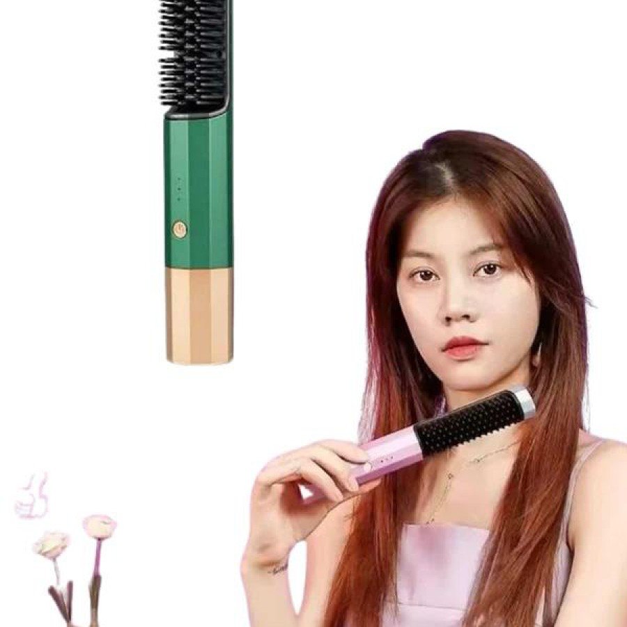 Straightening Brush Hair Straightener Occasional Blow Dryer Comb Portable