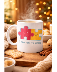 I Love You To Pieces Printed Porcelain Mug Model 14 - Special Design Coffee Cup for Lover and Friend - Gift Cup
