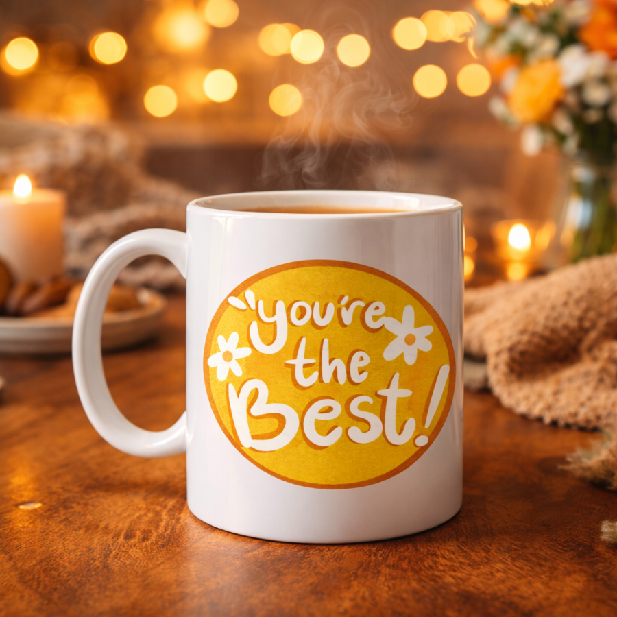 You re The Best Written Porcelain Mug MODEL 123 – Motivational Design, Special Gift Idea, Coffee & Tea Cup