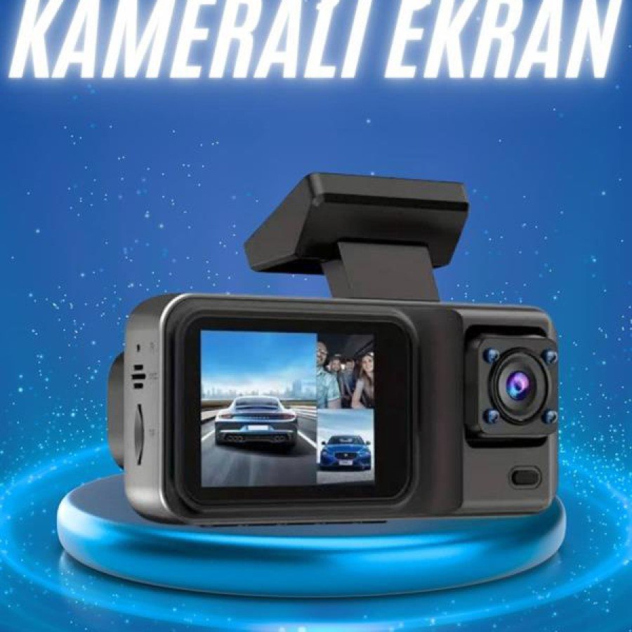 Screen Driving Recorder DVR with Front and Rear Camera Full HD Resolution