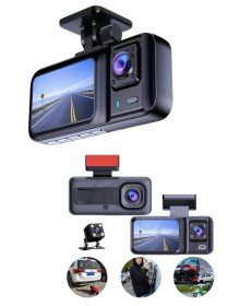 Screen Driving Recorder DVR with Front and Rear Camera Full HD Resolution