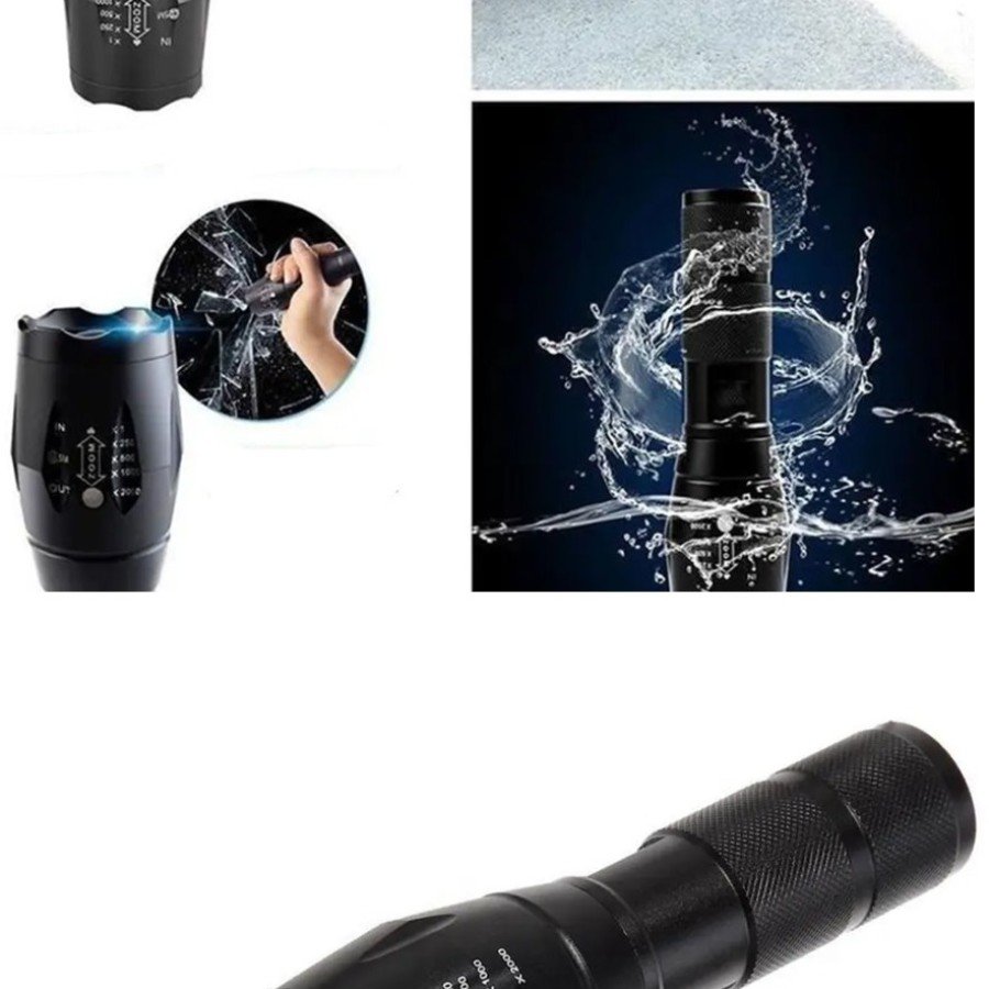 Flashlight White Yellow And Purple Color Illumination Q5 Led