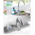 Elastic Kitchen Bathroom Faucet Mat Organizer Non-Slip Base Organizer Sink Edge Mat