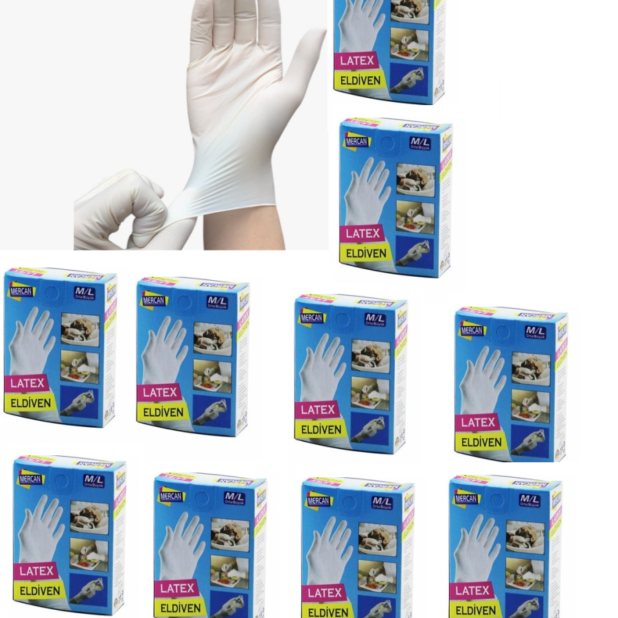 Gloves Latex Gloves Examination Gloves M/L 60 Pieces