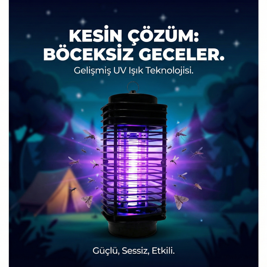 Elektrikli Sinek Öldürücü Cihaz Cız Lamba Mor Işık