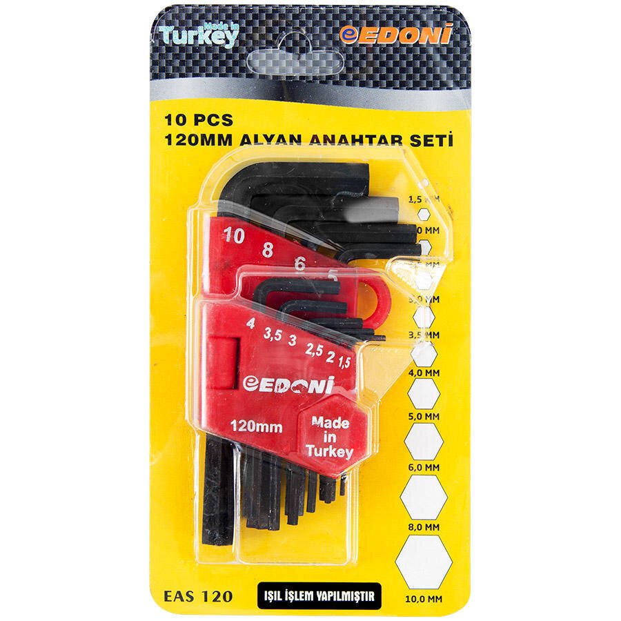 Eltos Edoni 120 mm 10 Piece Hexagon Set Black Eltos Edoni 120 mm 10 Piece Hexagon Set Black