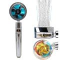 Turbo Shower Head with 360 Degree Rotating Propeller