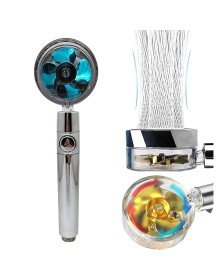 Turbo Shower Head with 360 Degree Rotating Propeller