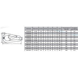 Carabiner with Spring 6 mm (5 Pieces) Carabiner with Spring 6 mm (5 Pieces)