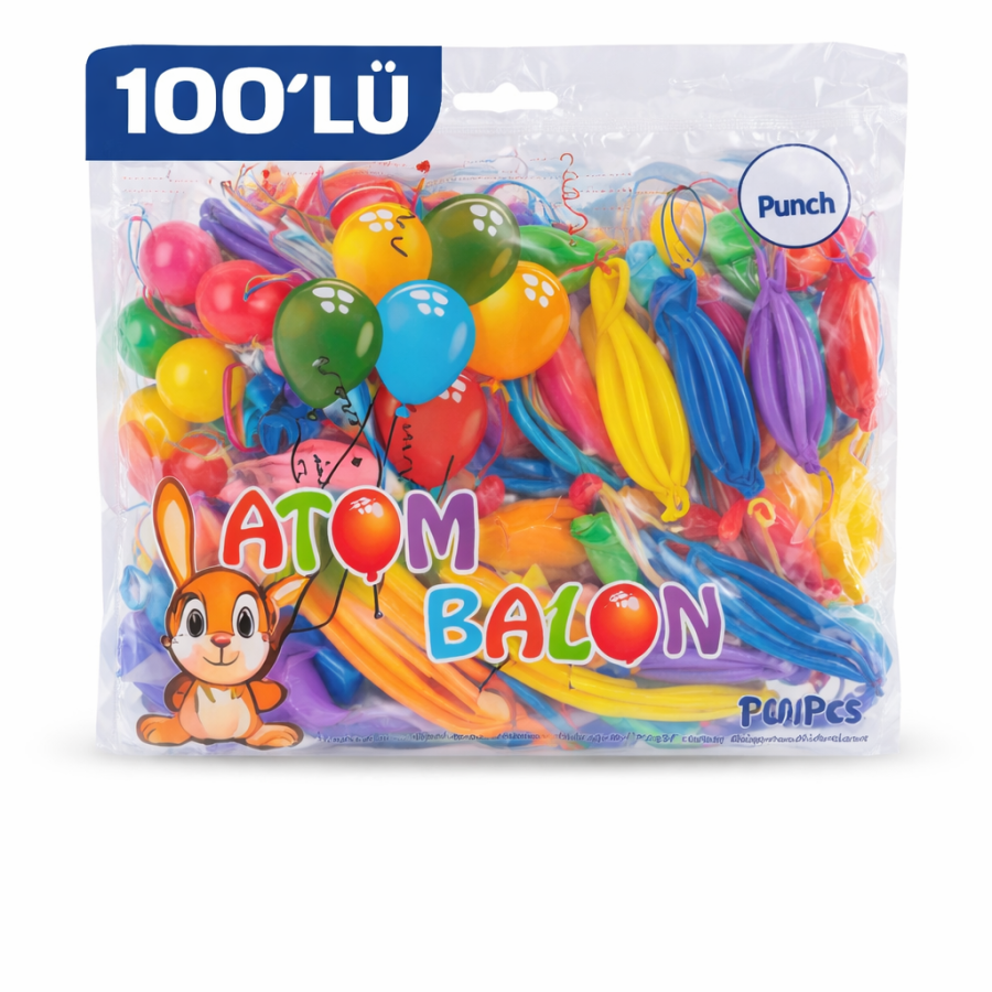 Colorful Atom Balloon Punch Balloon Rubber String Party Balloon 100 PCS Colorful Atom Balloon Punch Balloon Rubber String Party Balloon 100 PCS