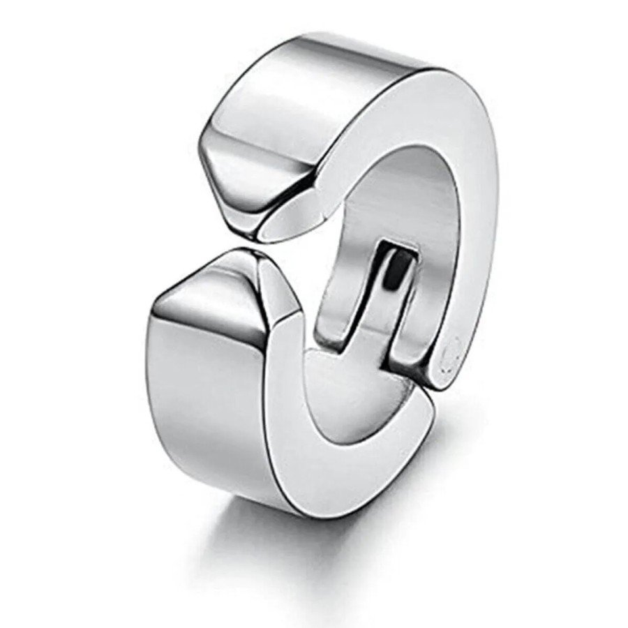 Men s Earring - 1 Piece Steel Clip Earring Stainless Steel Silver Color Earring Men s Earring - 1 Piece Steel Clip Earring Stainless Steel Silver Color Earring