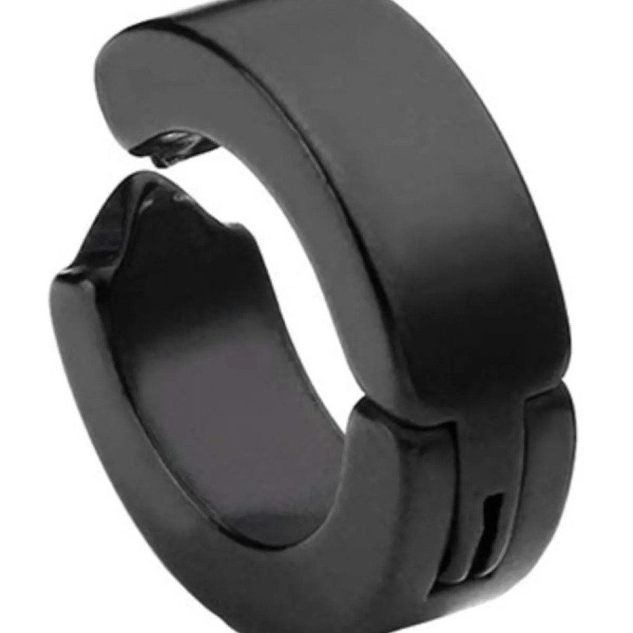 Men s Earring - 1 Black Steel Clip Earring Stainless Steel Black Earring Men s Earring - 1 Black Steel Clip Earring Stainless Steel Black Earring
