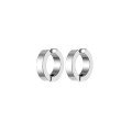 Men s Earrings - 2 Pieces Steel Clip Earrings Stainless Steel Silver Color Earrings
