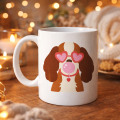 Porcelain Mug with Cute Dog Figure and Heart and Glasses Model 45 – Design Full of Love