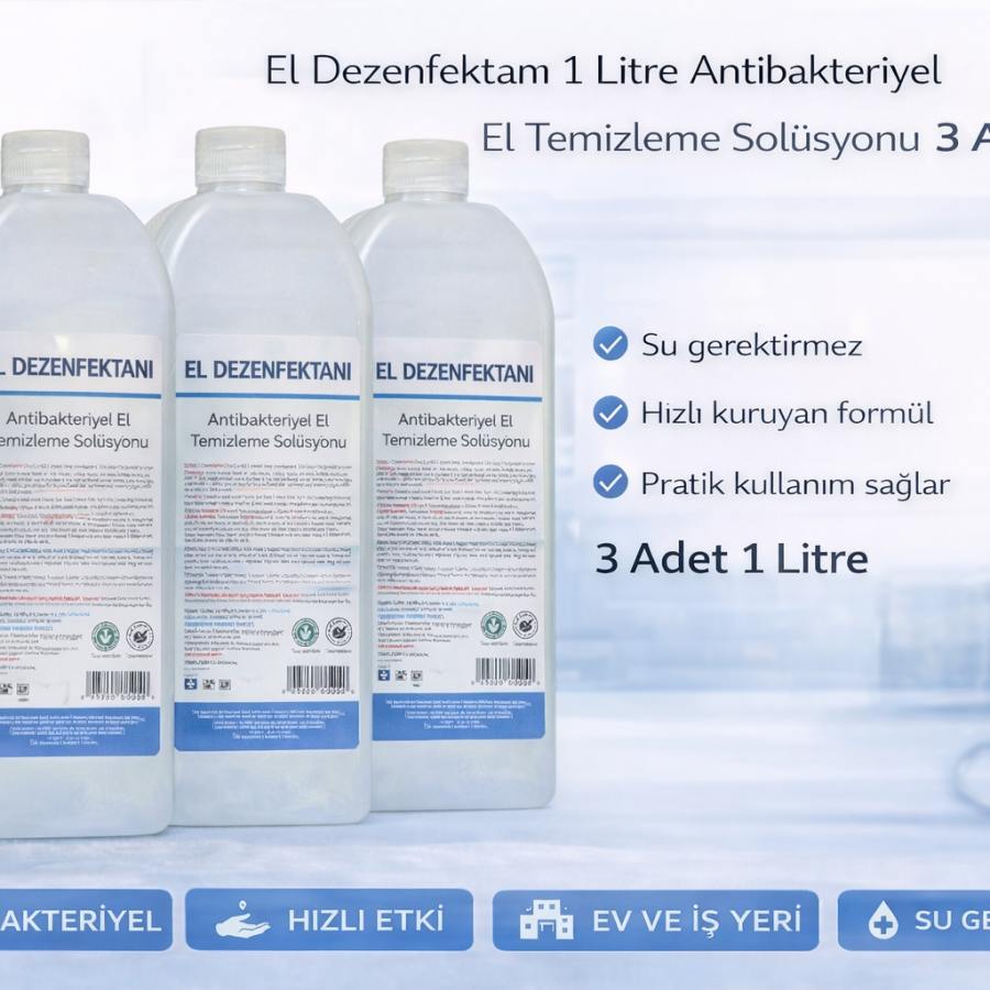 Hand Disinfectant 1 Liter Antibacterial Hand Cleaning Solution 3 Pieces