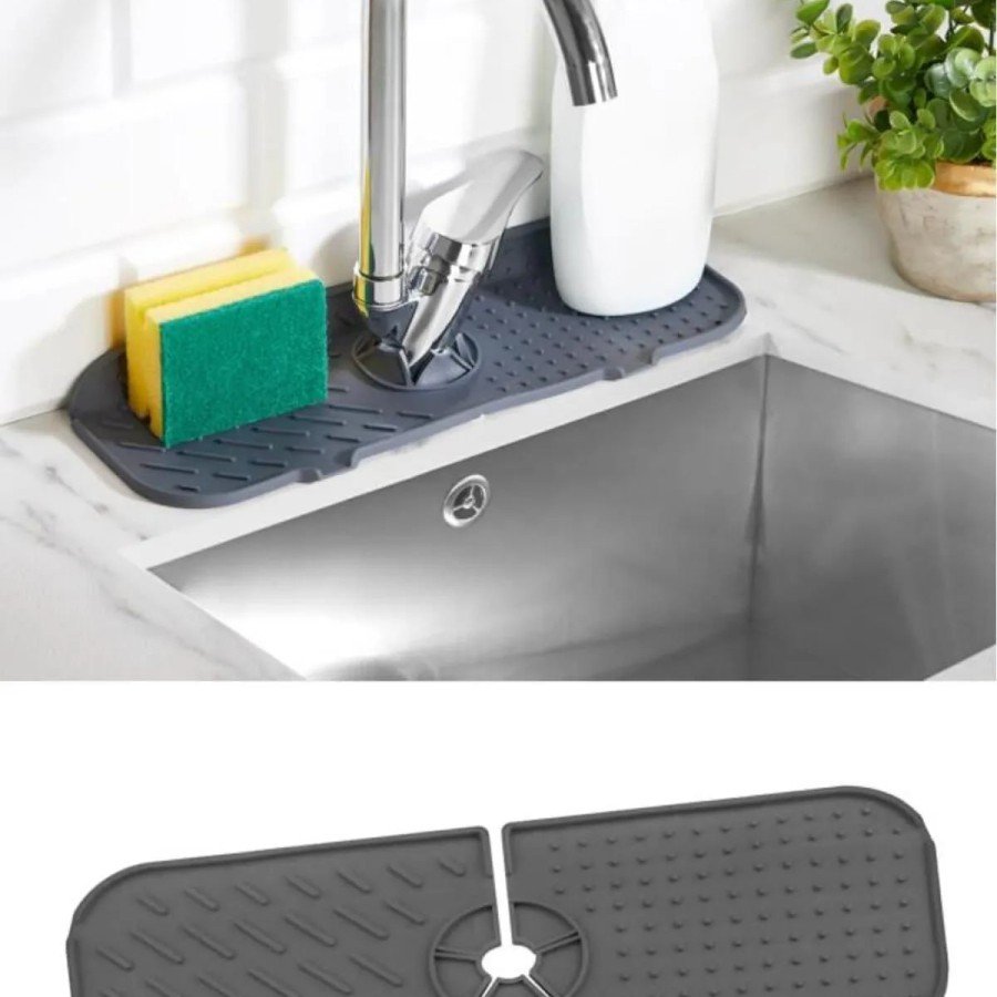 Flexible Faucet Sink Mat - Kitchen Bathroom Faucet Water Trap Dish Sponge Mat