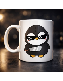 Cool Penguin Designed Porcelain Mug MODEL 88 – Fun, Cool & Energetic Coffee Cup