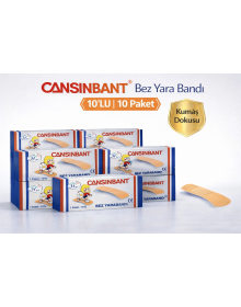 Cansinbant Cloth Band-Aid 10 Pack of 10 1.9 x 7.2 cm Fabric First Aid Plaster