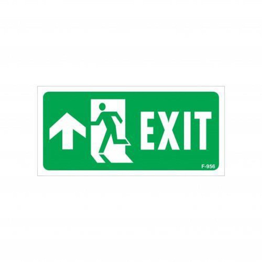 Warning Sign with Exit Up Left Arrow Sign 17.5x25 CODE:956