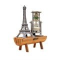 Eiffel Tower Designed Hourglass Crystallized Hourglass Decorative Wooden Look Eiffel Tower Designed Hourglass Crystallized Hourglass Decorative Wooden Look