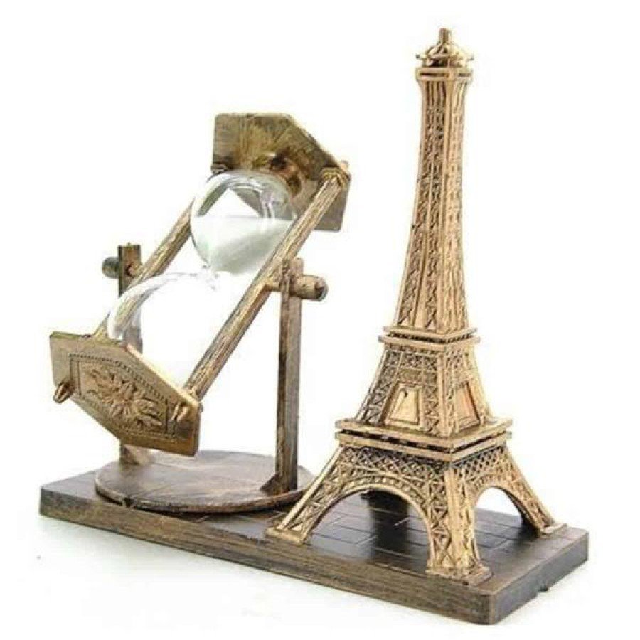 Eiffel Tower Designed Hourglass Crystallized Hourglass Decorative Wooden Look Eiffel Tower Designed Hourglass Crystallized Hourglass Decorative Wooden Look