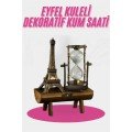 Eiffel Tower Designed Hourglass Crystallized Hourglass Decorative Wooden Look Eiffel Tower Designed Hourglass Crystallized Hourglass Decorative Wooden Look